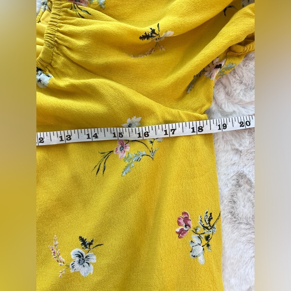 LOFT Floral Pattern Button Down Dress in Yellow Size Small - Picture 6 of 9